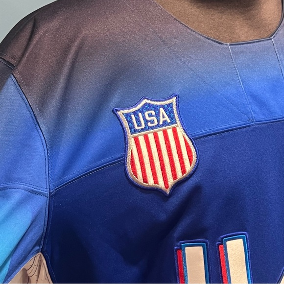 Nike Team USA Olympics Hockey Jersey Blue Home Away United States America XL - Picture 5 of 10